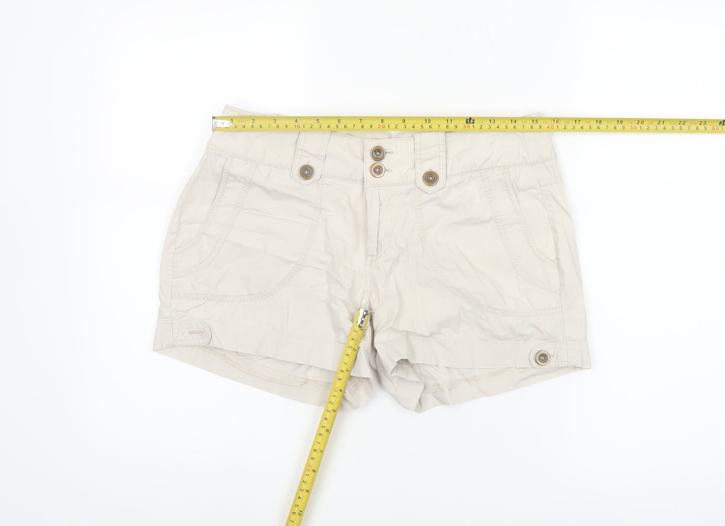 Dorothy Perkins Women's Beige Chino Shorts Size 10UK