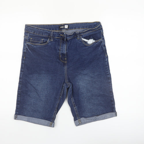 Pep&Co Women's Blue Denim Bermuda Shorts Size 14 Stretch