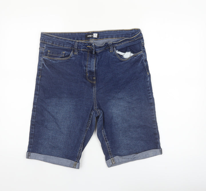 Pep&Co Women's Blue Denim Bermuda Shorts Size 14 Stretch