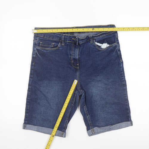 Pep&Co Women's Blue Denim Bermuda Shorts Size 14 Stretch