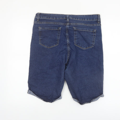Pep&Co Women's Blue Denim Bermuda Shorts Size 14 Stretch