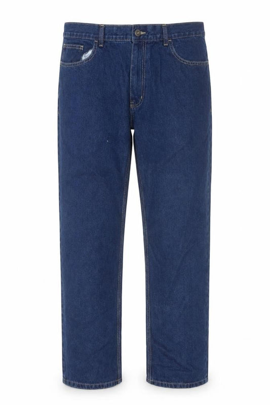 George Men's Blue Straight Jeans 40W 32L Cotton Denim