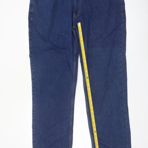 George Men's Blue Straight Jeans 40W 32L Cotton Denim