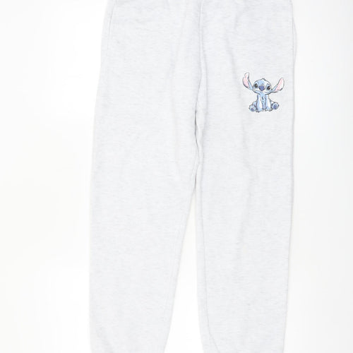 Disney Womens Grey XS Jogger Sweatpants with Stitch Embroidery