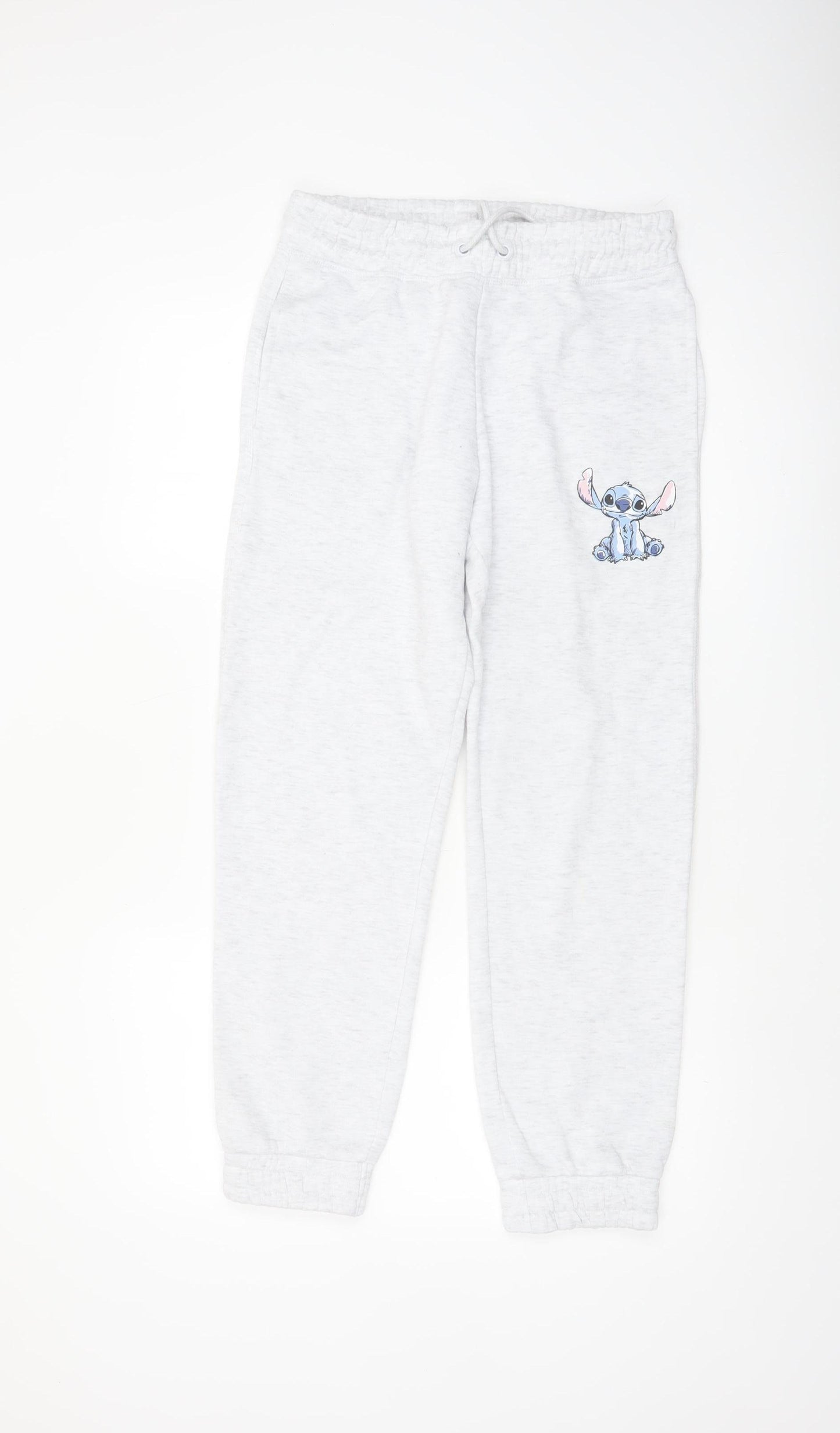 Disney Womens Grey XS Jogger Sweatpants with Stitch Embroidery