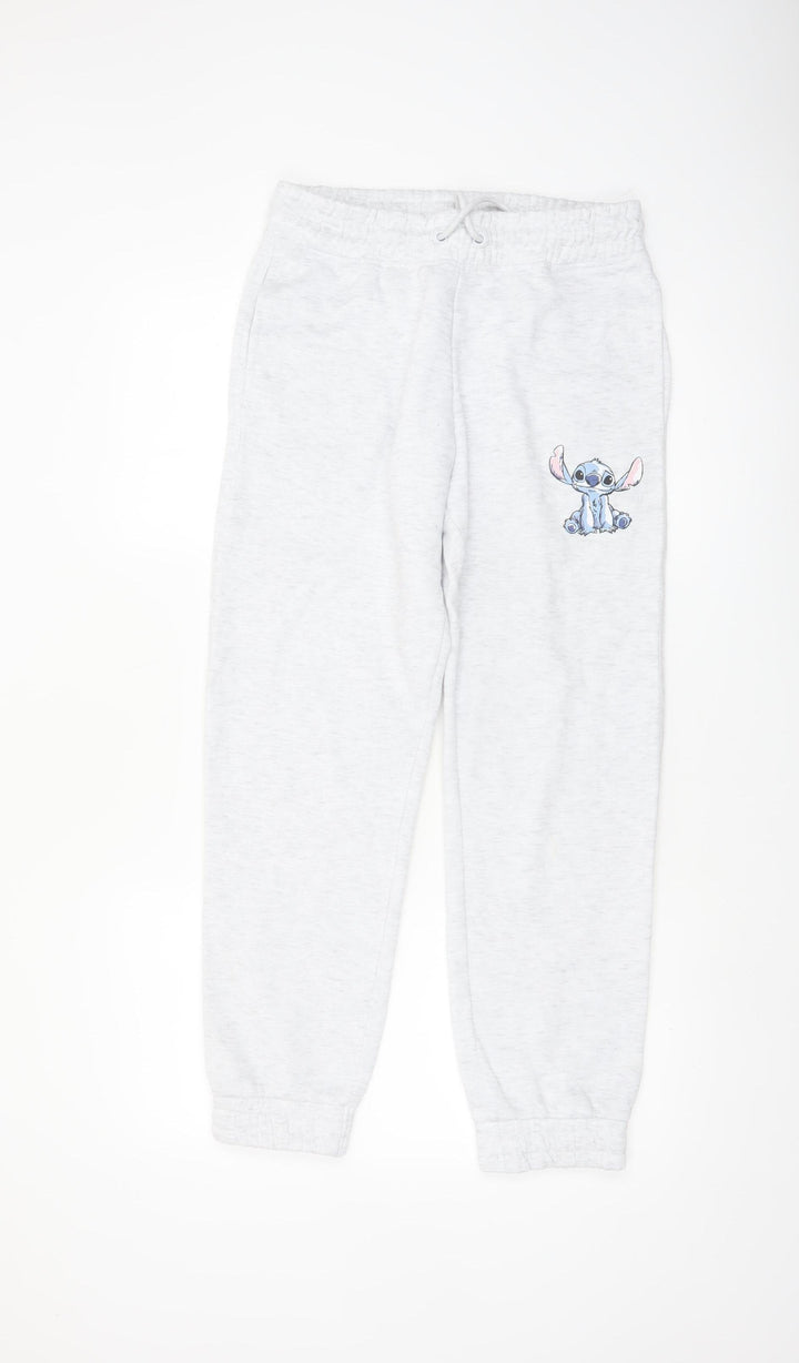 Disney Womens Grey XS Jogger Sweatpants with Stitch Embroidery