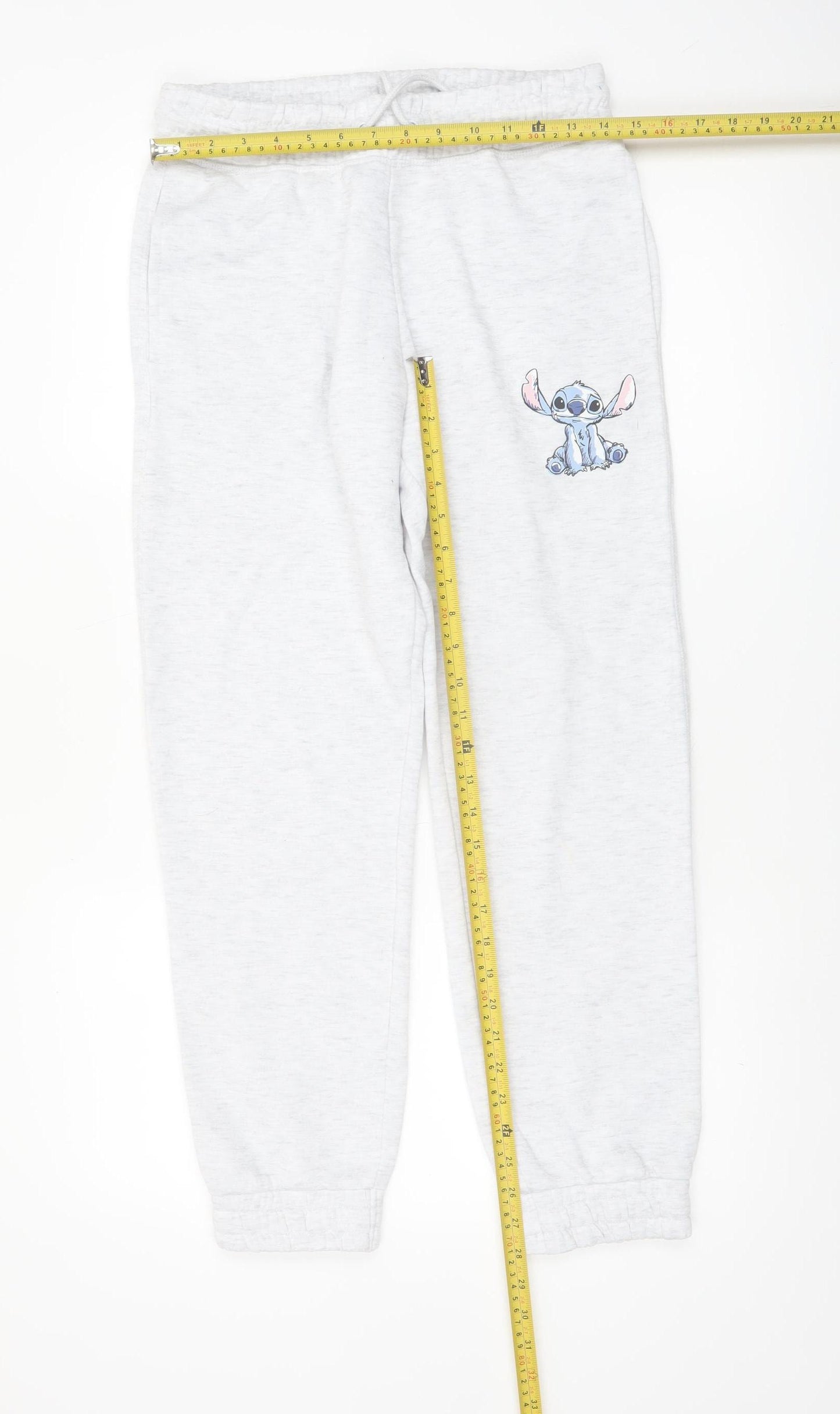 Disney Womens Grey XS Jogger Sweatpants with Stitch Embroidery