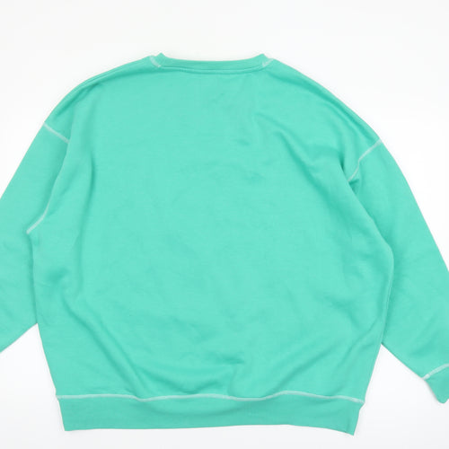 Disney x Primark Women Green Mickey Mouse Sweatshirt L Crew Neck