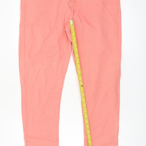Pepperberry Women Pink Cotton Stretch Chino Trousers Size 16
