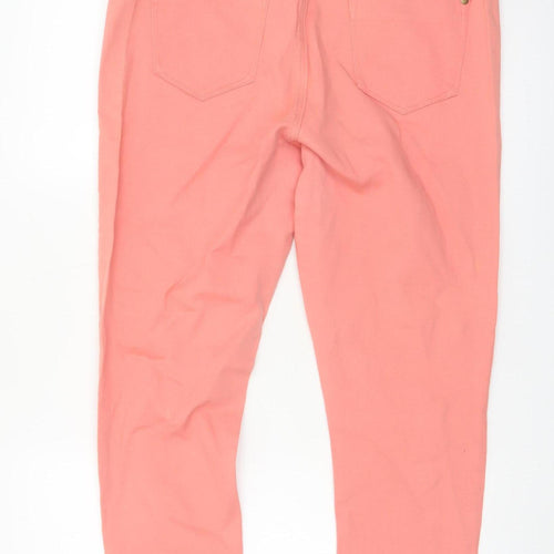 Pepperberry Women Pink Cotton Stretch Chino Trousers Size 16