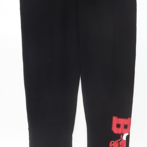 NBA Womens Black Leggings Small Cotton Stretch Chicago Bulls Print