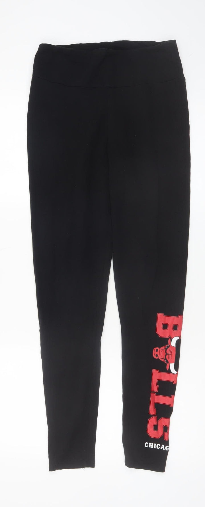NBA Womens Black Leggings Small Cotton Stretch Chicago Bulls Print