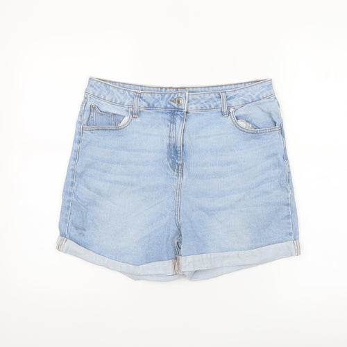 Papaya Women Blue Denim Boyfriend Shorts Size 14 Relaxed Fit