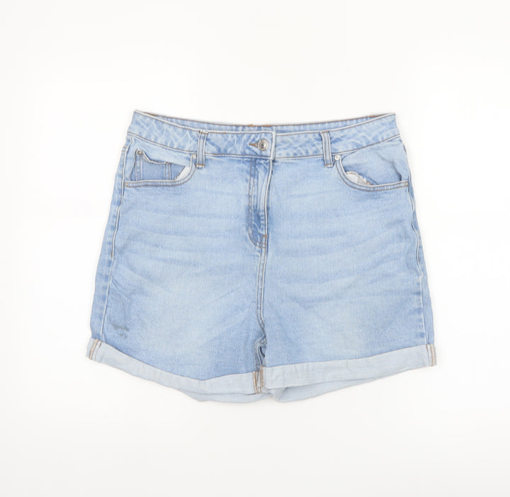 Papaya Women Blue Denim Boyfriend Shorts Size 14 Relaxed Fit