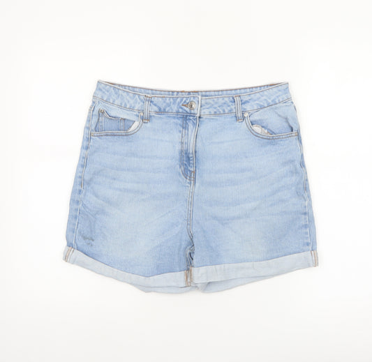 Papaya Women Blue Denim Boyfriend Shorts Size 14 Relaxed Fit