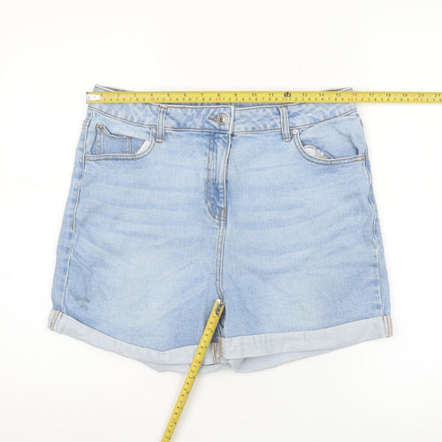 Papaya Women Blue Denim Boyfriend Shorts Size 14 Relaxed Fit