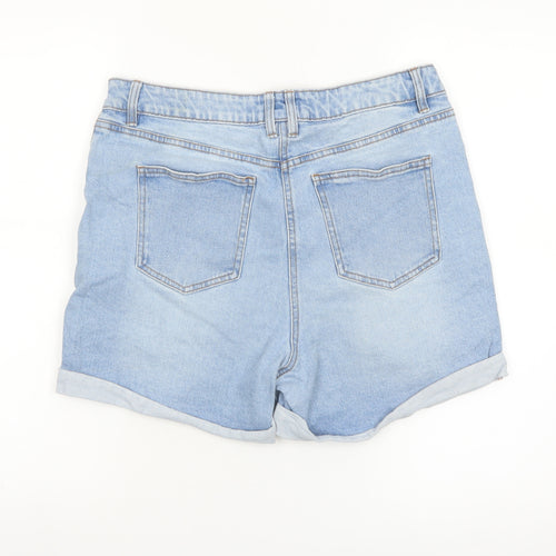 Papaya Women Blue Denim Boyfriend Shorts Size 14 Relaxed Fit