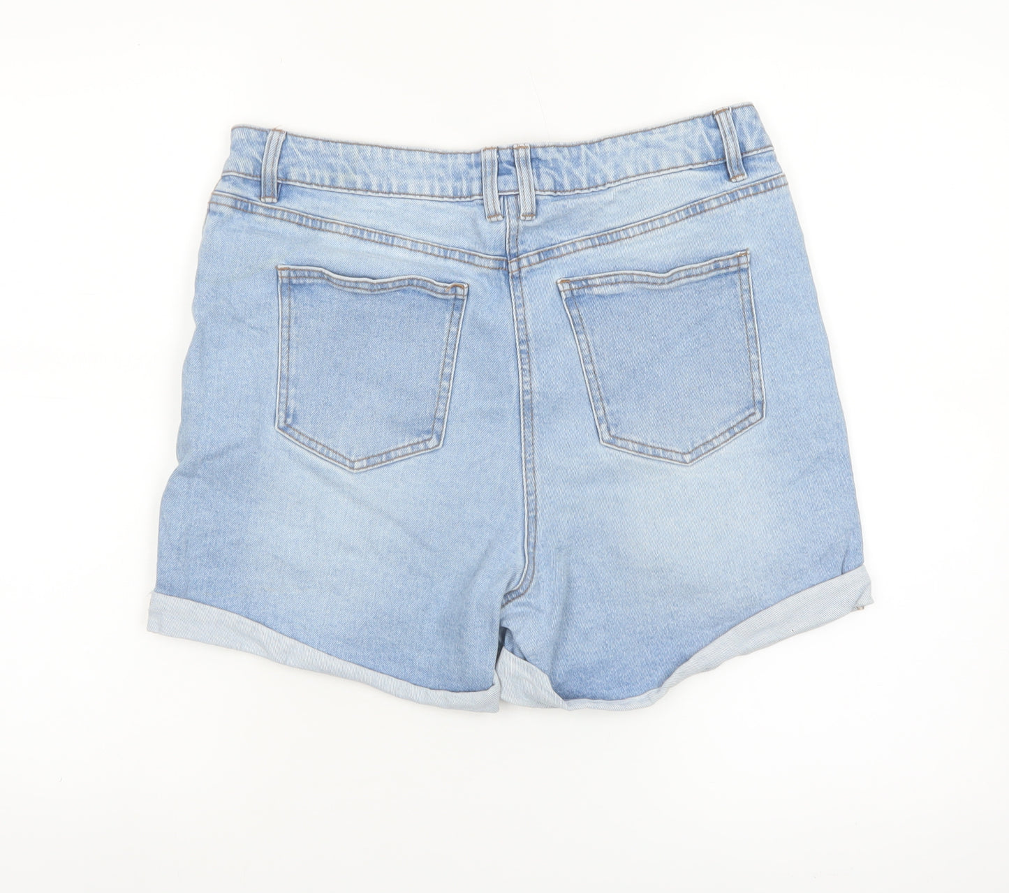 Papaya Women Blue Denim Boyfriend Shorts Size 14 Relaxed Fit