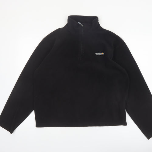 Regatta Men's Black Fleece 1/4 Zip Sweatshirt L Outdoor Pullover