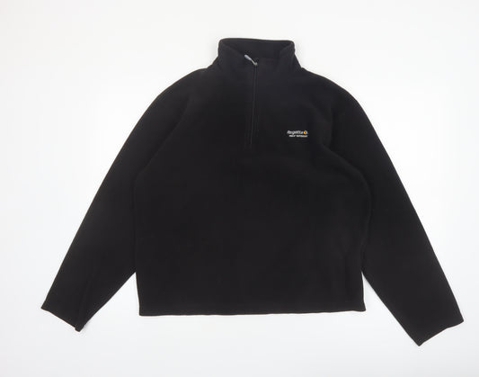 Regatta Men's Black Fleece 1/4 Zip Sweatshirt L Outdoor Pullover