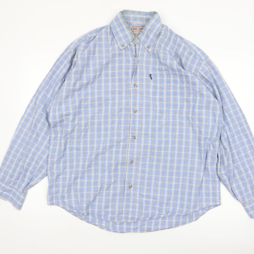 Watsons Heavies Men’s Blue Check Cotton Button-Up Shirt M
