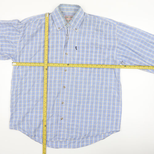 Watsons Heavies Men’s Blue Check Cotton Button-Up Shirt M