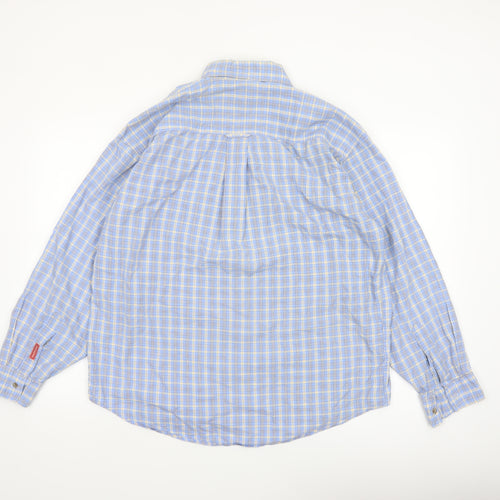 Watsons Heavies Men’s Blue Check Cotton Button-Up Shirt M