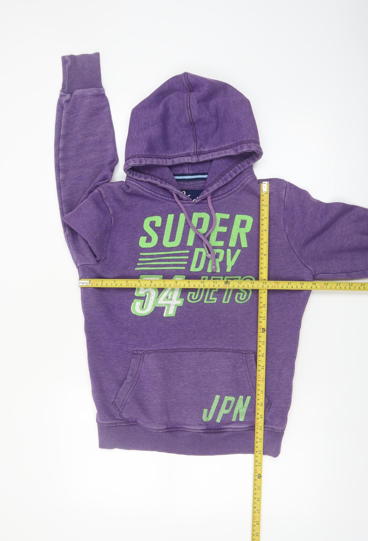 Superdry Womens Purple Pullover Hoodie Size L Graphic Print