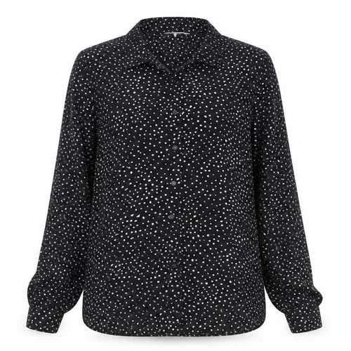 H&M Women’s Black Polka Dot Button-Up Long Sleeve Shirt Size S