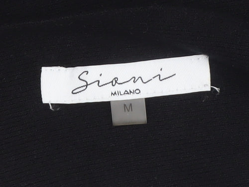 Sioni Milano Women's Black M Pullover Jumper with 3D Flower Sleeves