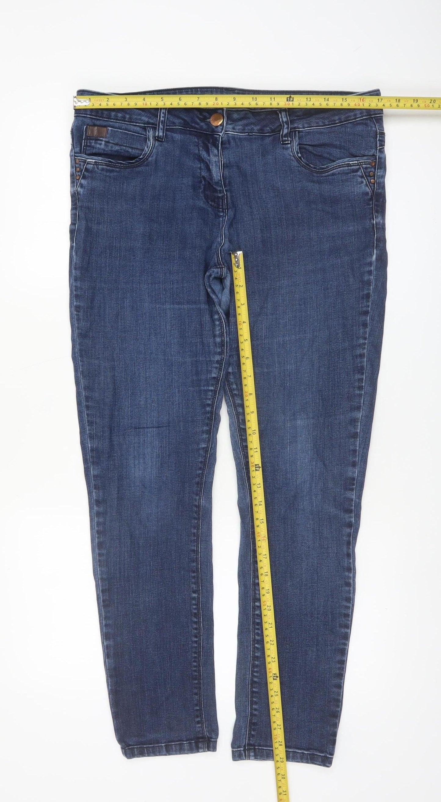 George Women’s Blue Skinny Jeans Size 14 Mid Rise Stretch Denim