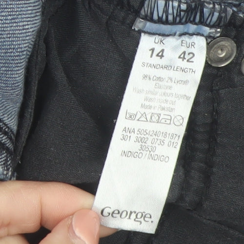 George Women’s Blue Skinny Jeans Size 14 Mid Rise Stretch Denim