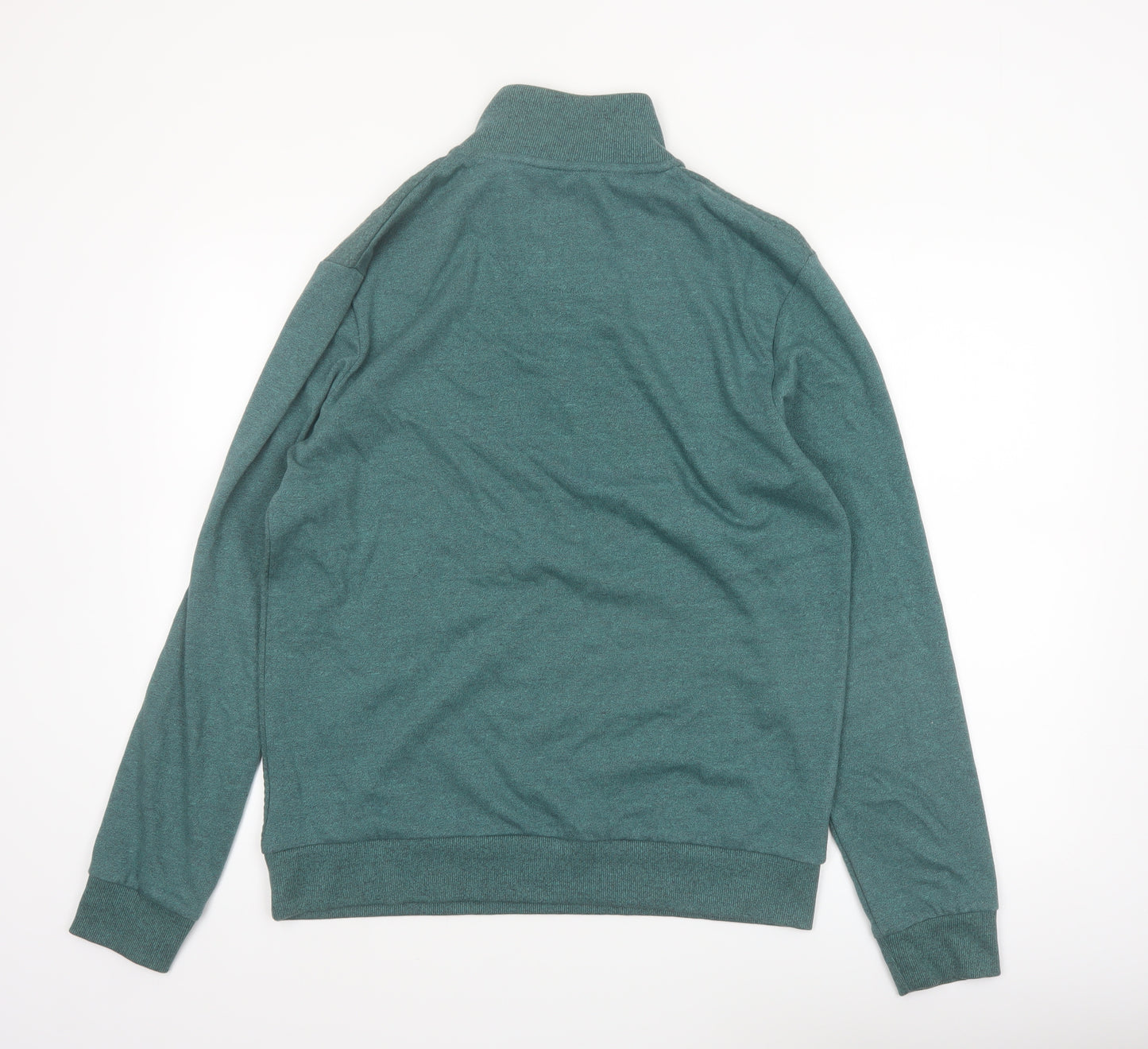 Next Men's Green 1/4 Zip Pullover Sweatshirt M Regular Fit