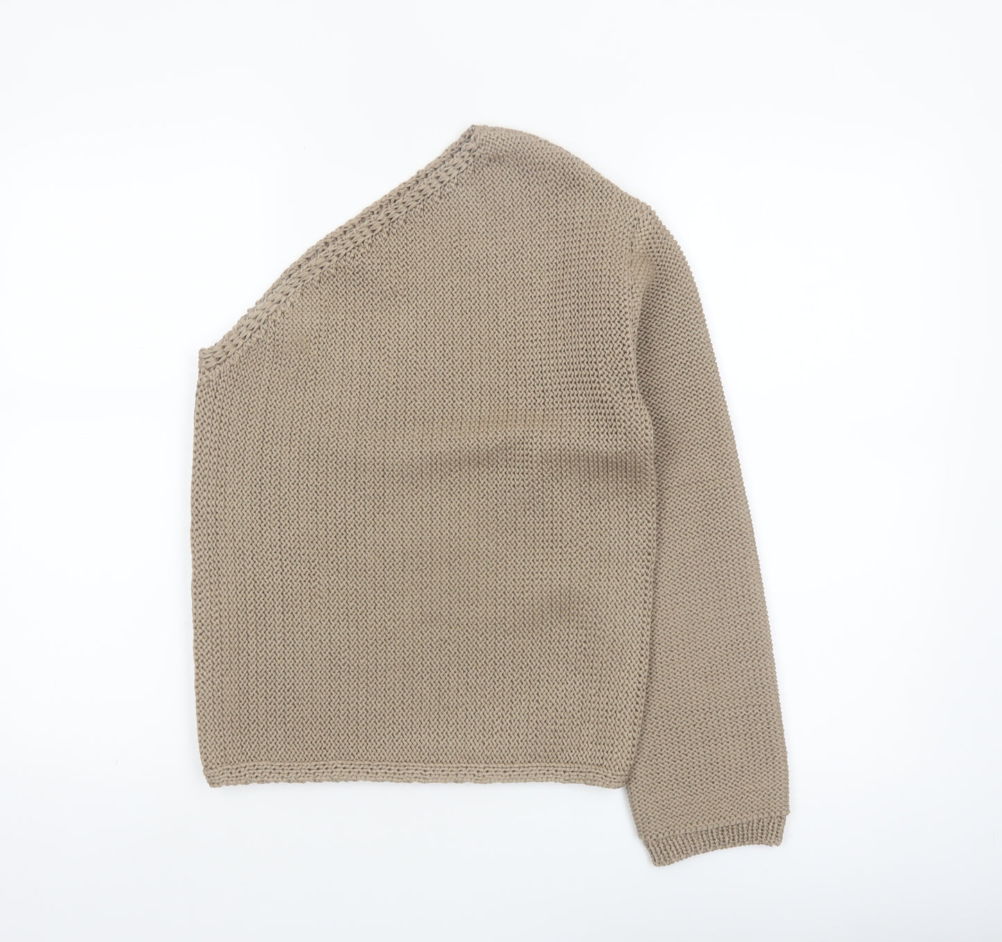 Marks and Spencer Womens Beige XS Asymmetrical Knit Jumper