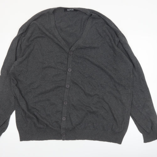 Bigdude Men’s Grey 3XL Cotton Button Cardigan Jumper
