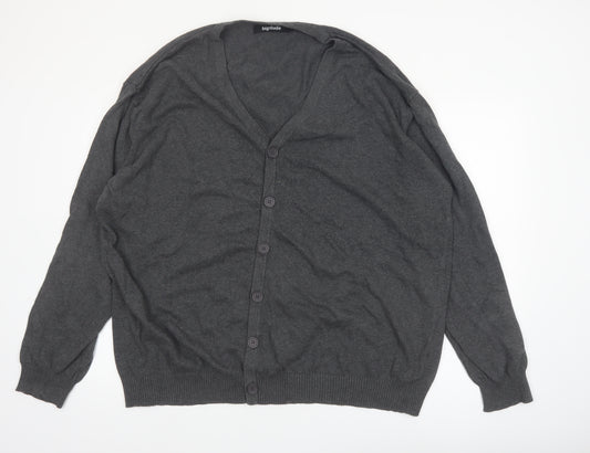 Bigdude Men’s Grey 3XL Cotton Button Cardigan Jumper
