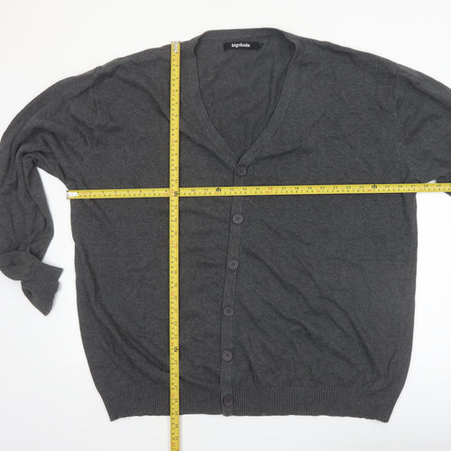 Bigdude Men’s Grey 3XL Cotton Button Cardigan Jumper