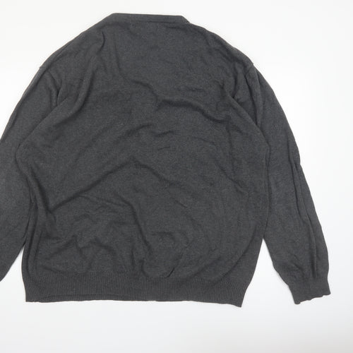 Bigdude Men’s Grey 3XL Cotton Button Cardigan Jumper