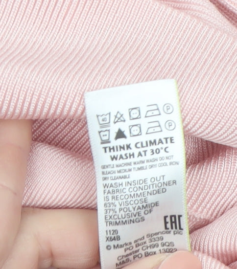 Marks and Spencer Goodmove Pink Crew Neck Long Sleeve Jumper Size 12