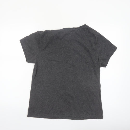 Disney Womens Grey Mickey Mouse Graphic T-Shirt Size M 12-14