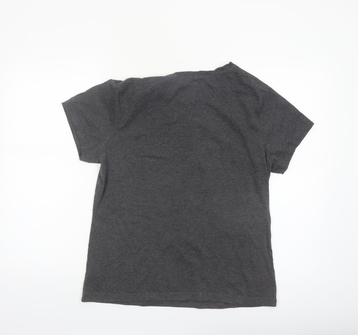 Disney Womens Grey Mickey Mouse Graphic T-Shirt Size M 12-14
