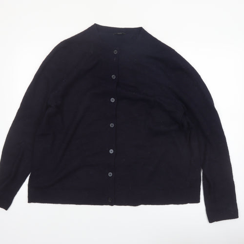 COS Women's Black Alpaca Wool Blend Button Cardigan Size L