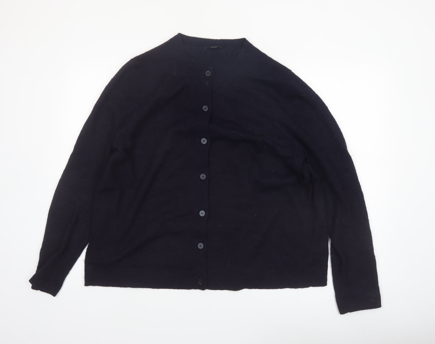 COS Women's Black Alpaca Wool Blend Button Cardigan Size L