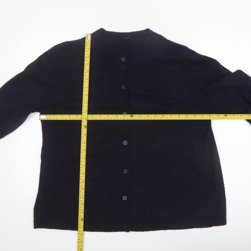 COS Women's Black Alpaca Wool Blend Button Cardigan Size L