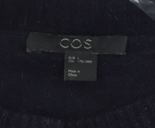COS Women's Black Alpaca Wool Blend Button Cardigan Size L