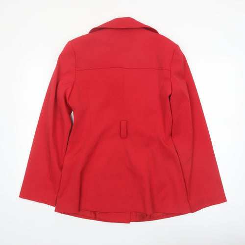 F&F Women's Red Pea Coat Size 10 Button Lined Smart Jacket