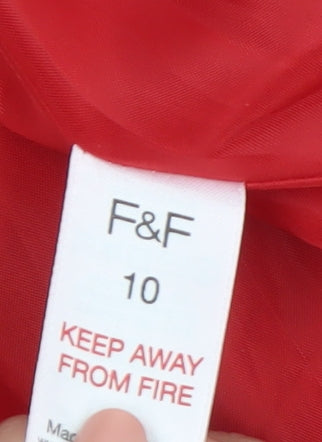 F&F Women's Red Pea Coat Size 10 Button Lined Smart Jacket