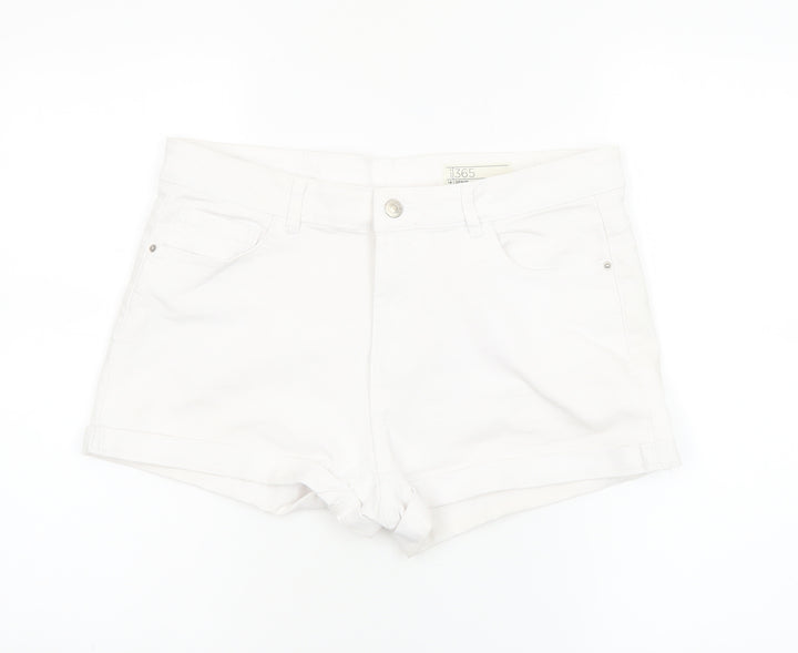 Peacocks Womens White Size 14 Denim Shorts 5-Pocket Design
