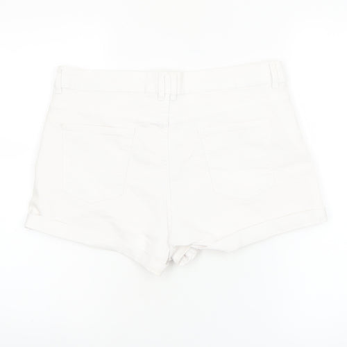 Peacocks Womens White Size 14 Denim Shorts 5-Pocket Design