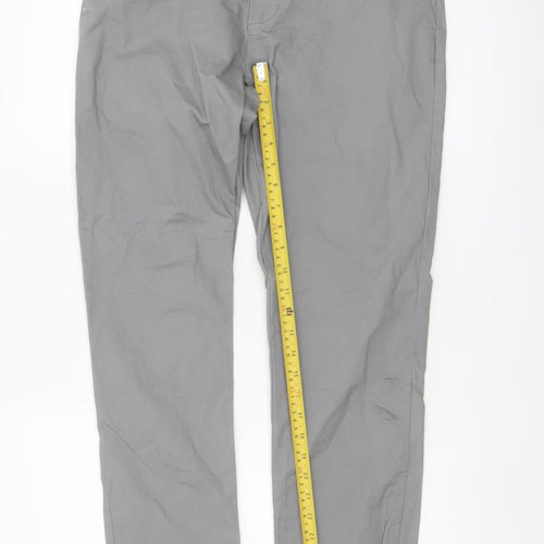 Denim Co. Men's Grey Slim Fit Chino Trousers W32 L34